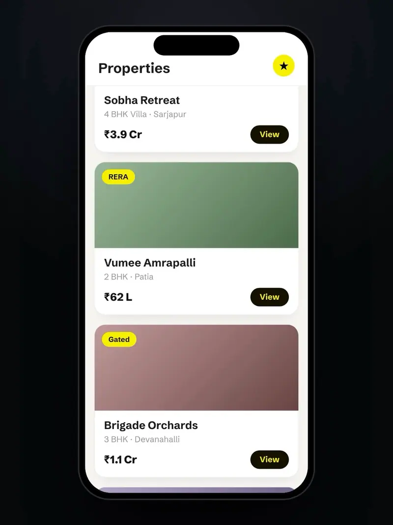 Property listing app illustration