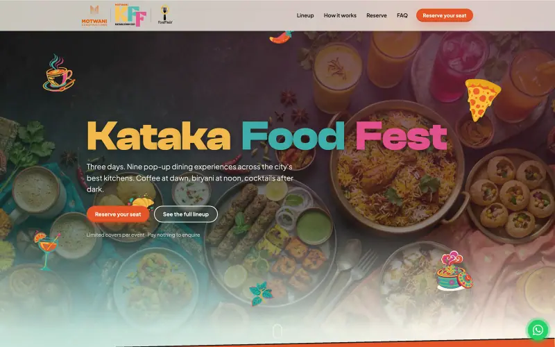 Kataka Food Fest website homepage