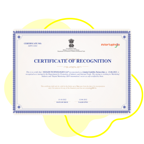 Recognised by Startup India (DPIIT)