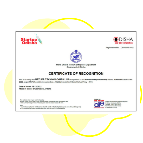 Recognised by Startup Odisha